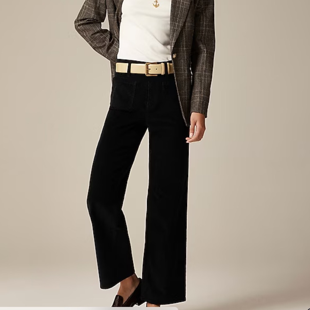 J Crew Sailor slim-wide pant in stretch corduroy Women’s Size 24 Black